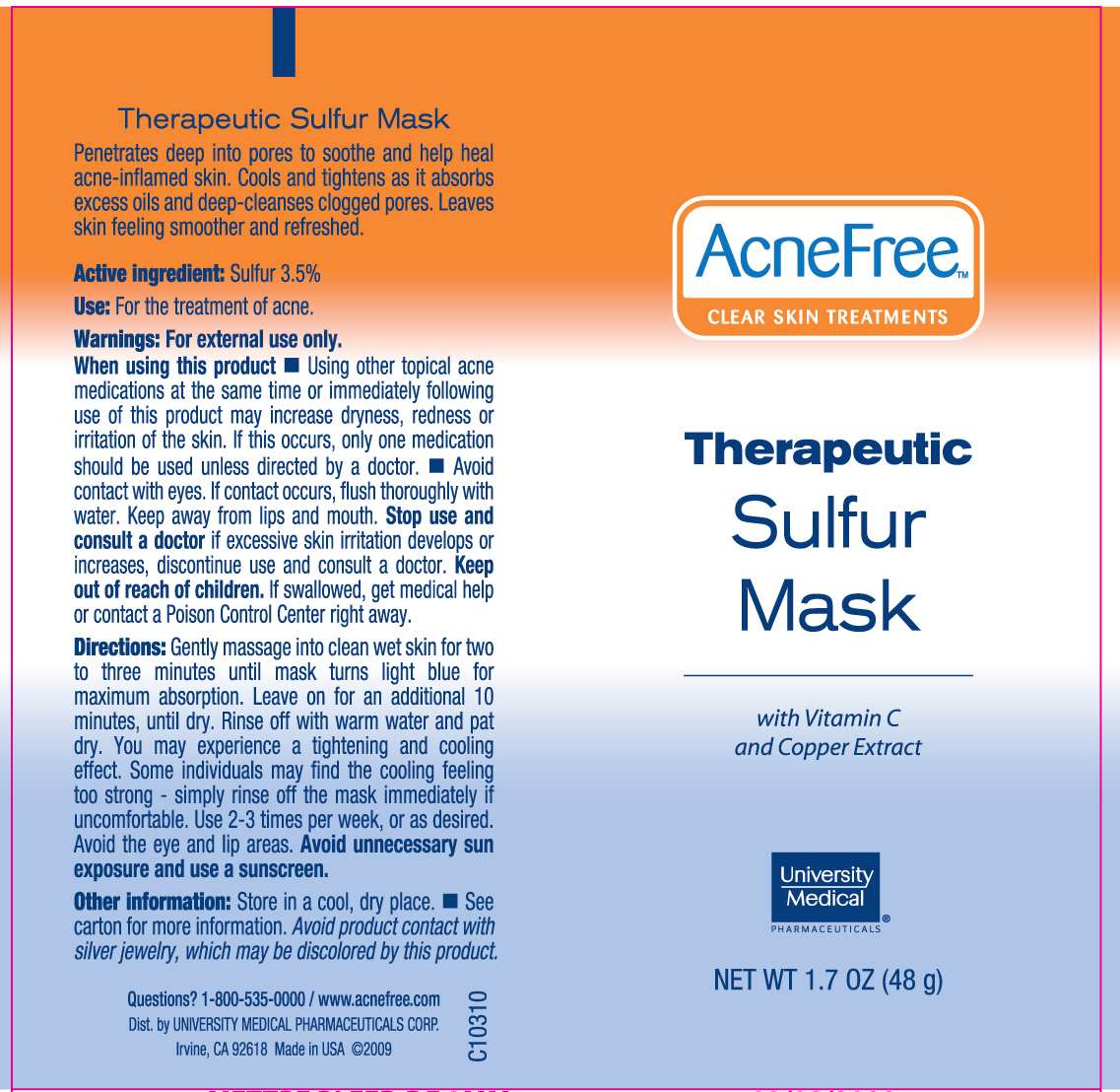 Therapeutic Sulfur Mask